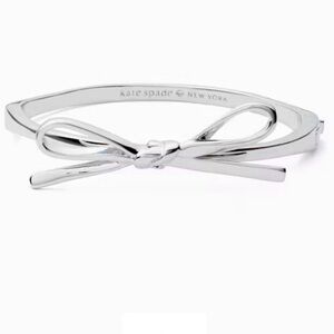 Kate Spade New York Silver “Skinny Mini” Bow Bangles Bracelet NWT